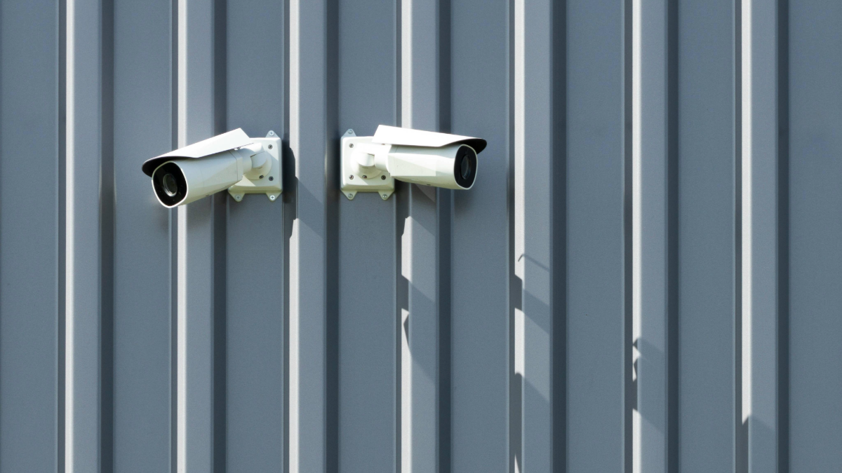 Exterior security cameras at inn